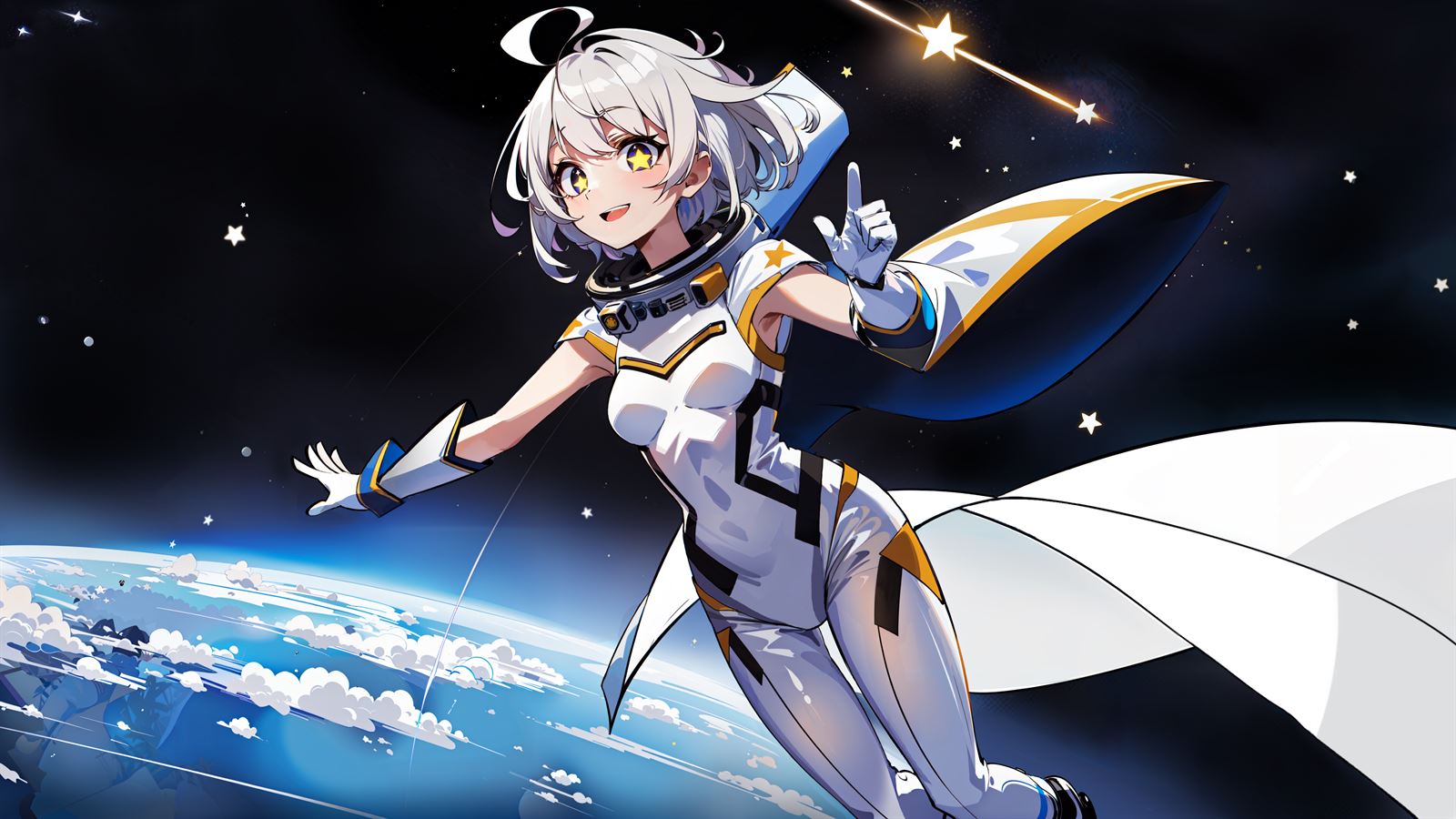Illustration of ZIKKU flying through space